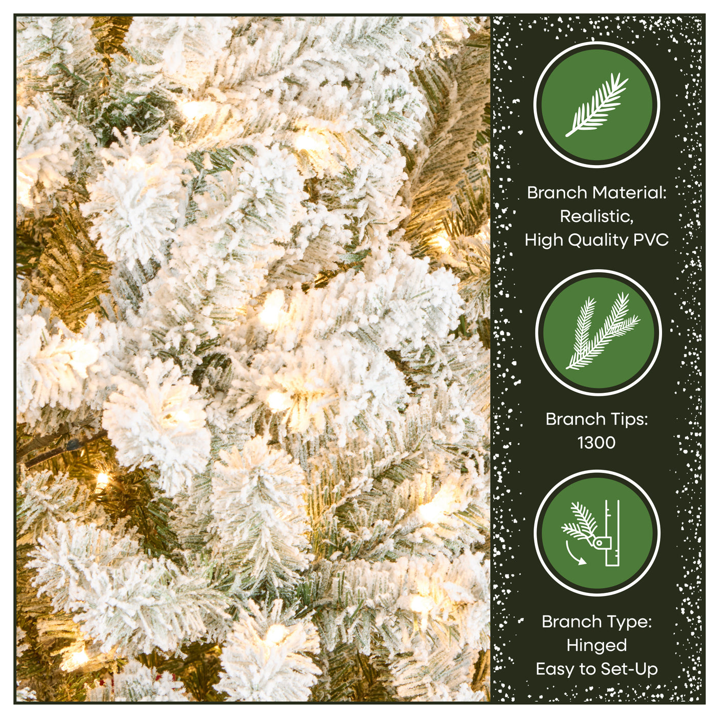 7.5 ft Pre-Lit Flocked Acacia Tree with Clear Lights - National Tree Company