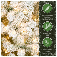 7.5 ft Pre-Lit Flocked Acacia Tree with Clear Lights - National Tree Company