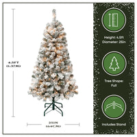 4.5 ft. Pre-Lit Acacia Flocked Tree with Clear Lights - National Tree Company