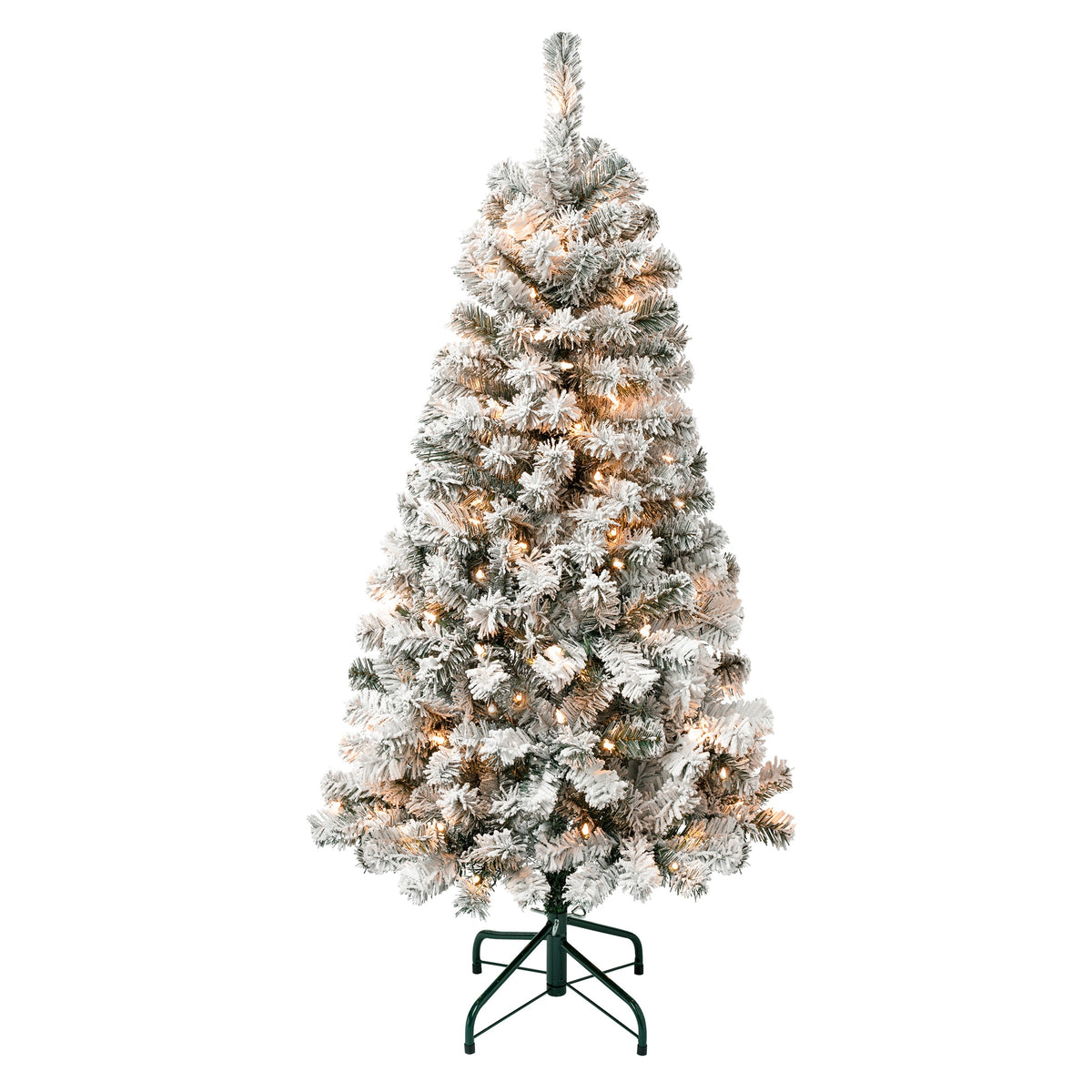 4.5 ft. Pre-Lit Acacia Flocked Tree with Clear Lights - National Tree Company