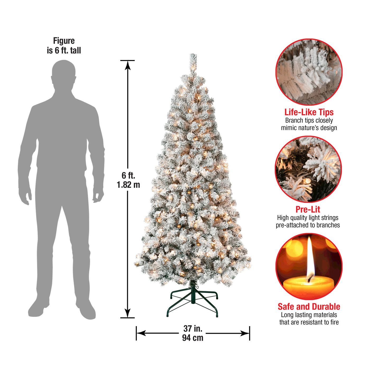 6 ft. Pre-Lit Acacia Slim Tree with Clear Lights - National Tree Company