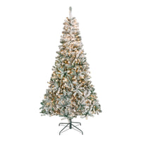 7.5 ft. Pre-Lit Acacia Flocked Tree with Clear Lights - National Tree Company