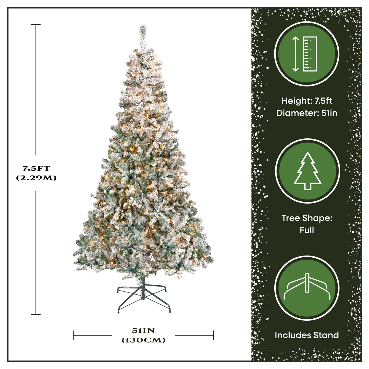7.5 ft. Pre-Lit Acacia Hinged Tree with Clear Lights - National Tree Company