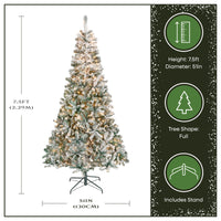 7.5 ft. Pre-Lit Acacia Flocked Tree with Clear Lights - National Tree Company