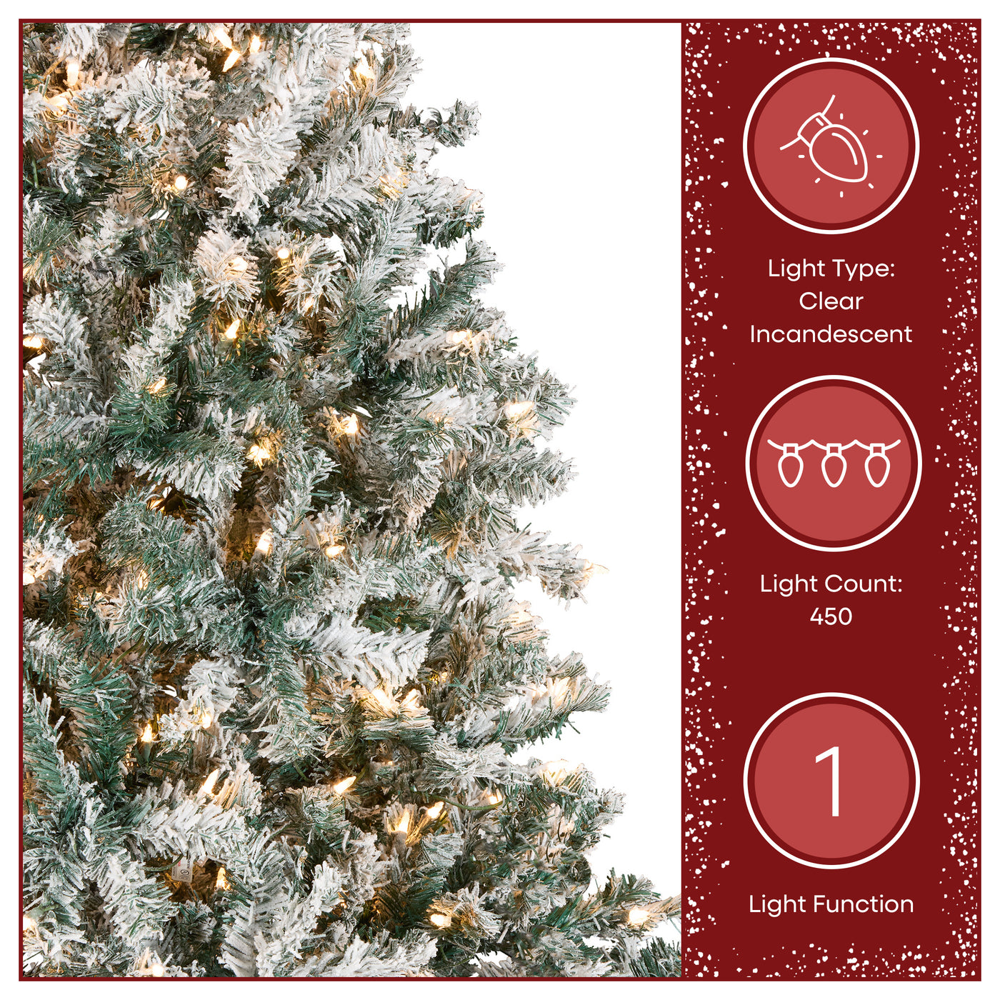 7.5 ft. Pre-Lit Acacia Flocked Tree with Clear Lights - National Tree Company
