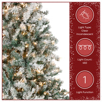 7.5 ft. Pre-Lit Acacia Flocked Tree with Clear Lights - National Tree Company