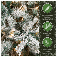 7.5 ft. Pre-Lit Acacia Flocked Tree with Clear Lights - National Tree Company