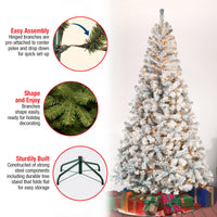 7.5 ft. Pre-Lit Acacia Flocked Tree with Clear Lights - National Tree Company