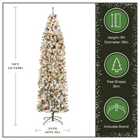 9 ft. Pre-Lit Acacia Flocked Slim Tree with Clear Lights - National Tree Company