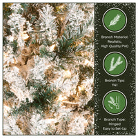 9 ft. Pre-Lit Acacia Flocked Slim Tree with Clear Lights - National Tree Company