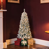 4.5 ft. Pre-Lit Acacia Flocked Tree with Clear Lights - National Tree Company