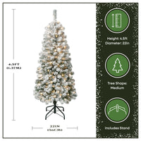 4.5 ft. Pre-Lit Acacia Flocked Tree with Clear Lights - National Tree Company