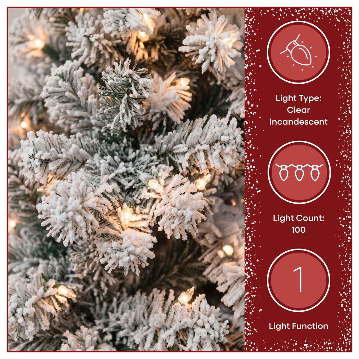4.5 ft. Pre-Lit Acacia Flocked Tree with Clear Lights - National Tree Company