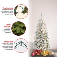 4.5 ft. Pre-Lit Acacia Medium Flocked Tree with Clear Lights - National Tree Company