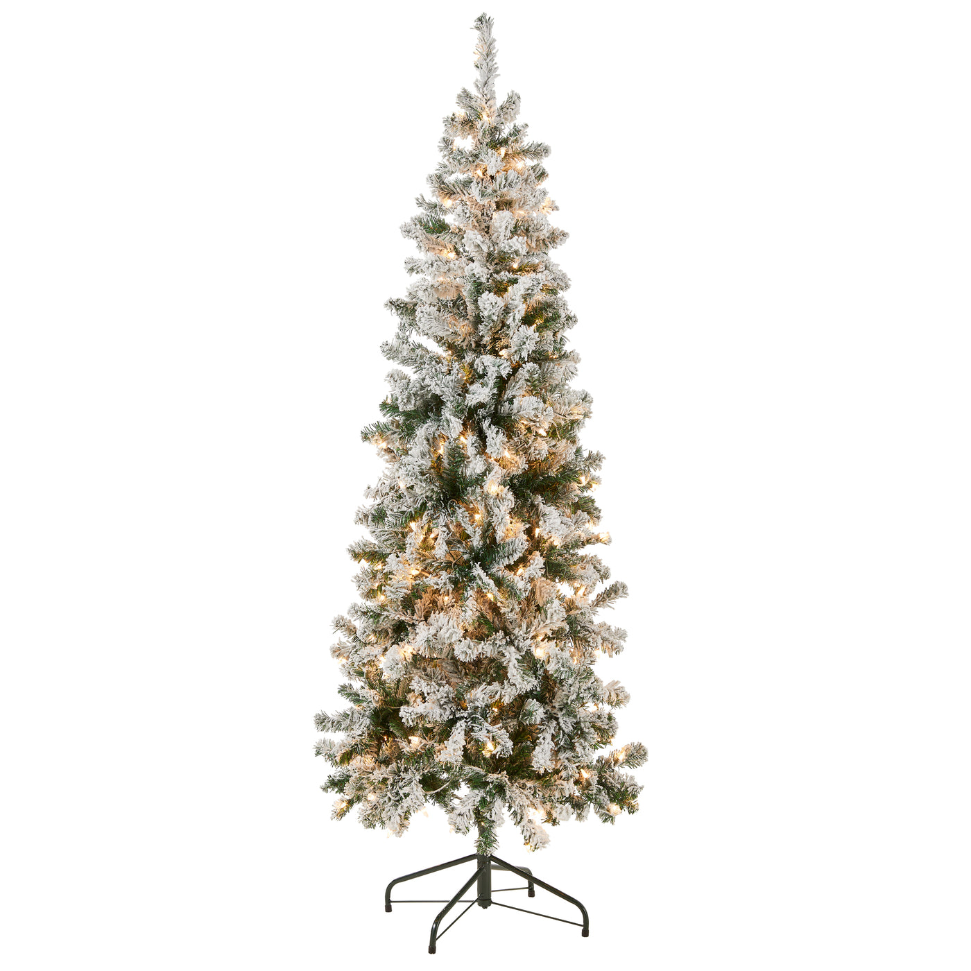 6 ft. Pre-Lit Acacia Medium Flocked Tree with Clear Lights - National Tree Company