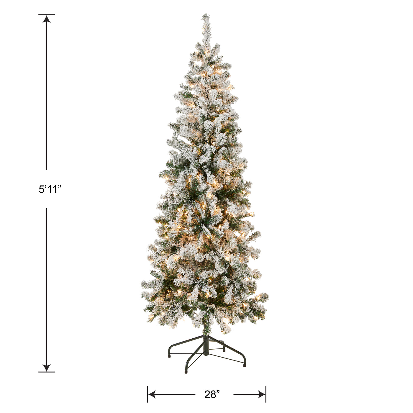 6 ft. Pre-Lit Acacia Medium Flocked Tree with Clear Lights - National Tree Company