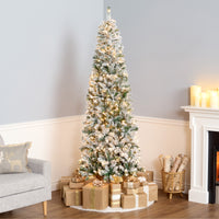 7.5 ft. Pre-Lit Acacia Medium Flocked Tree with Clear Lights - National Tree Company