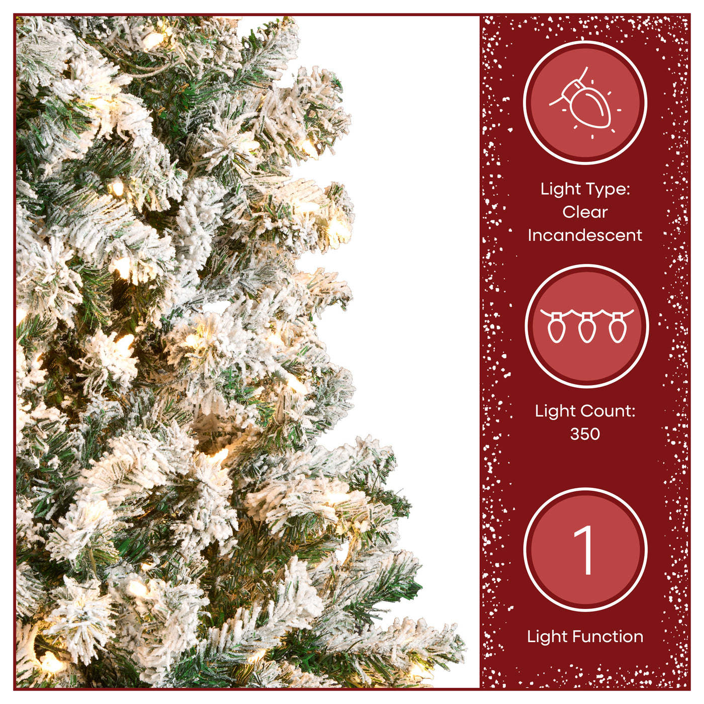 7.5 ft. Pre-Lit Acacia Medium Flocked Tree with Clear Lights - National Tree Company