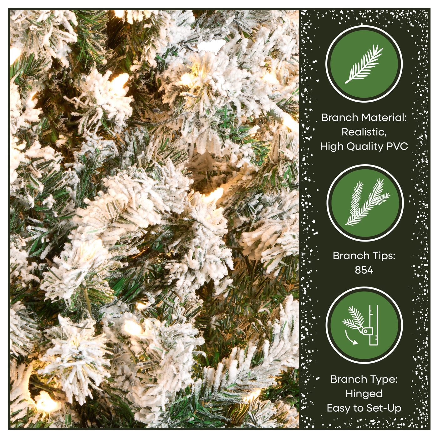 7.5 ft. Pre-Lit Acacia Medium Flocked Tree with Clear Lights - National Tree Company