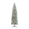 7.5 ft. Pre-Lit Acacia Pencil Slim Flocked Tree with Clear Lights - National Tree Company