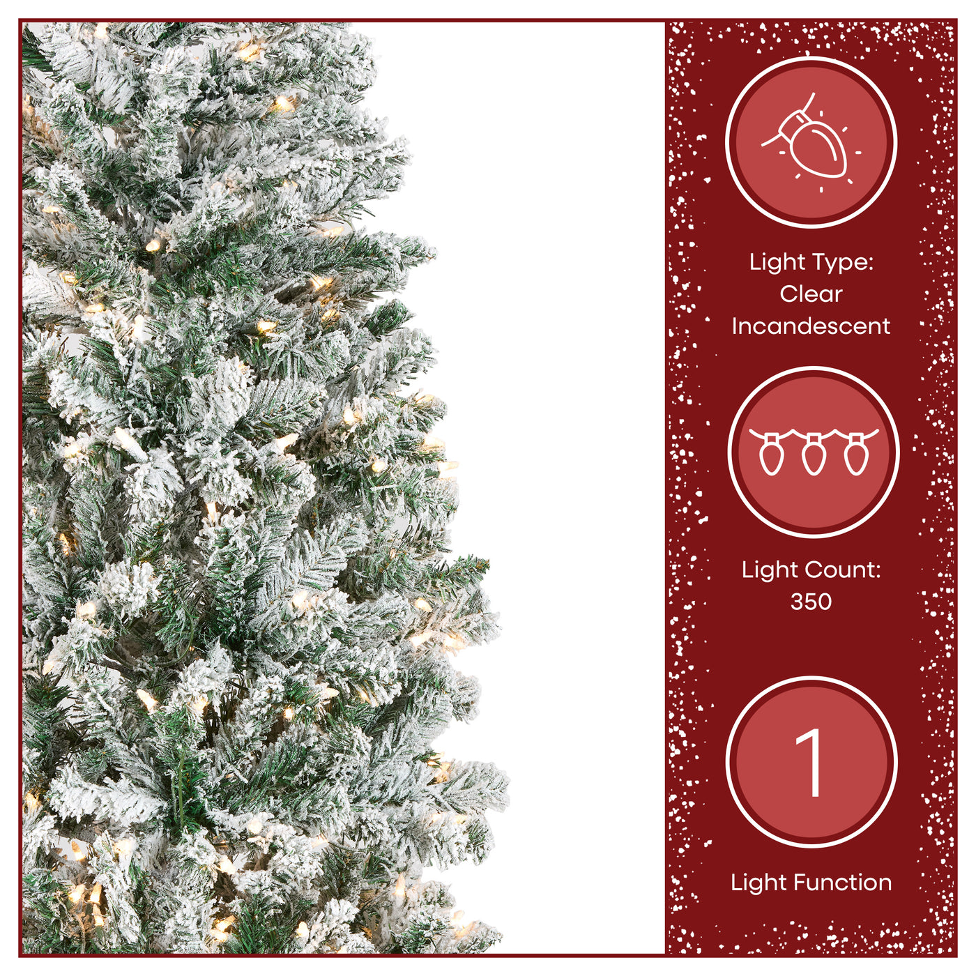 7.5 ft. Pre-Lit Acacia Pencil Slim Flocked Tree with Clear Lights - National Tree Company