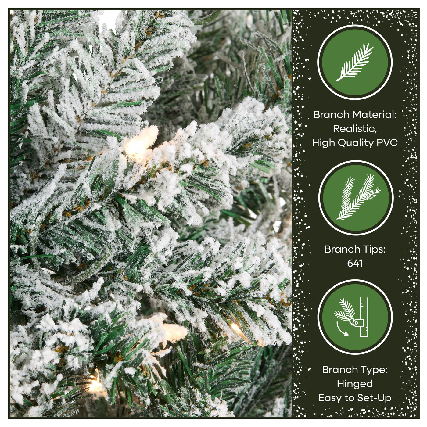 7.5 ft. Pre-Lit Acacia Pencil Slim Flocked Tree with Clear Lights - National Tree Company