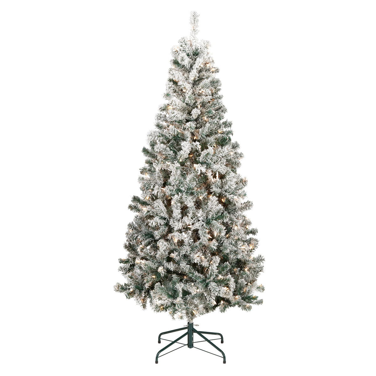 6 ft. Pre-Lit Acacia Flocked Tree with Clear Lights - National Tree Company
