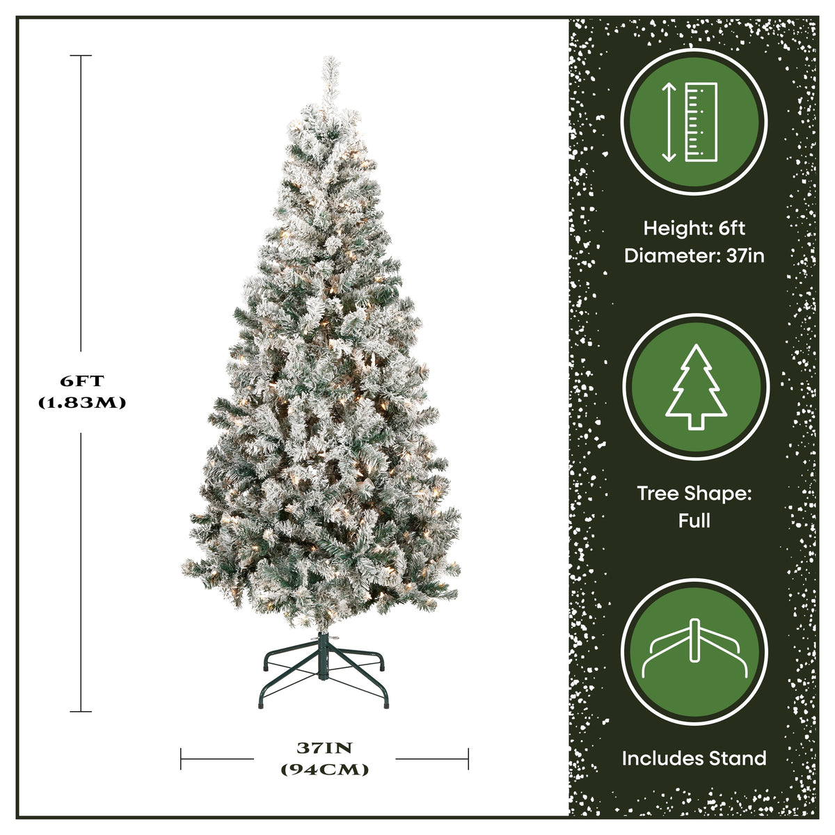 6 ft. Pre-Lit Acacia Flocked Tree with Clear Lights - National Tree Company