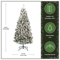 6 ft. Pre-Lit Acacia Flocked Tree with Clear Lights - National Tree Company