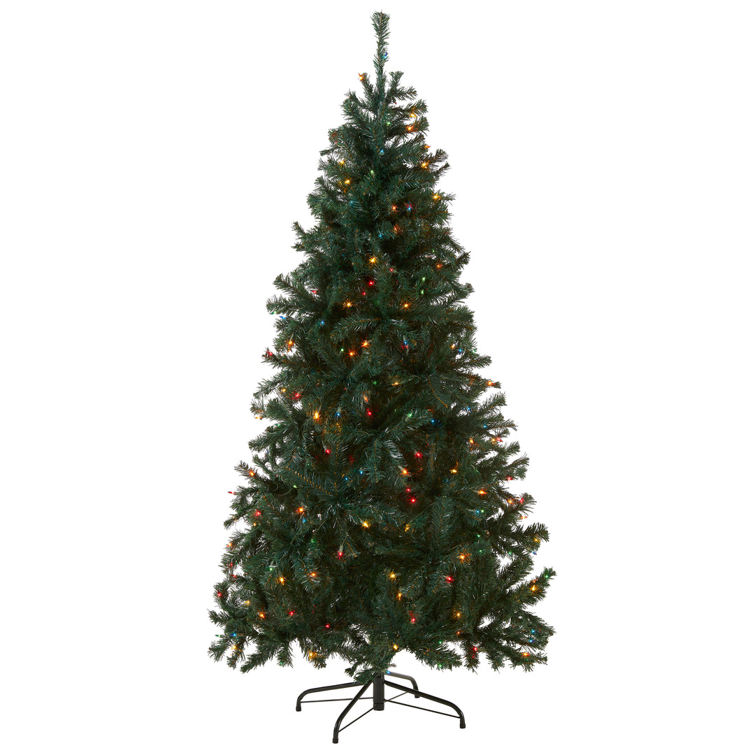 National Tree Company 3ft Pre-lit Artificial Snowy Downswept Forestree, 35 Clear Lights- UL