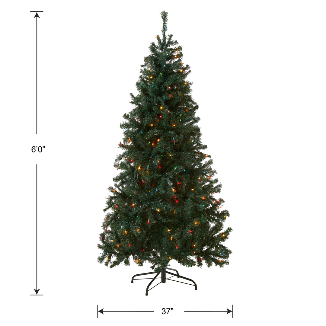 National Tree Company 3ft Pre-lit Artificial Snowy Downswept Forestree, 35 Clear Lights- UL