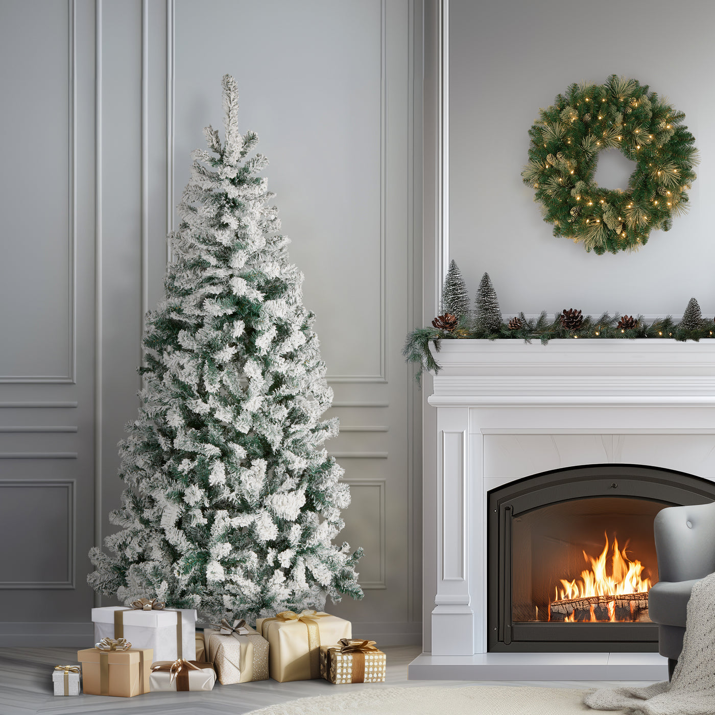 6 ft. Acacia Flocked Tree - National Tree Company