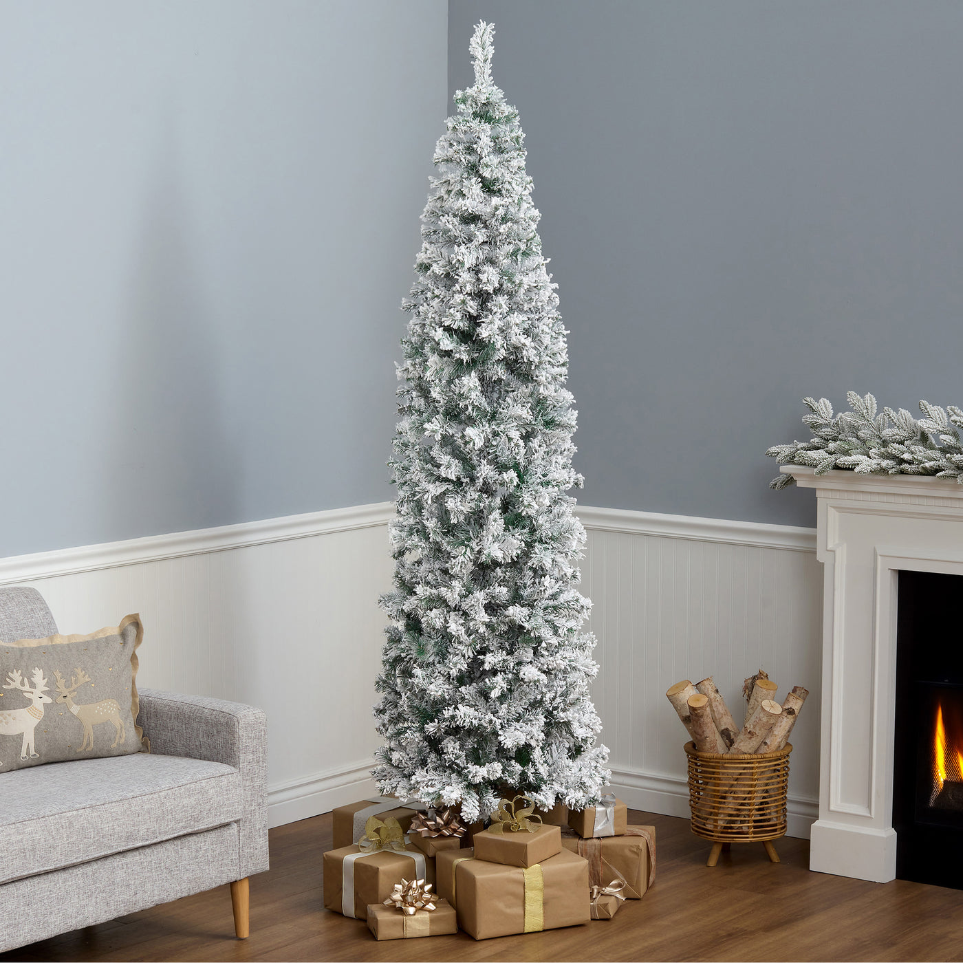 7.5 ft. Acacia Medium Flocked Tree - National Tree Company