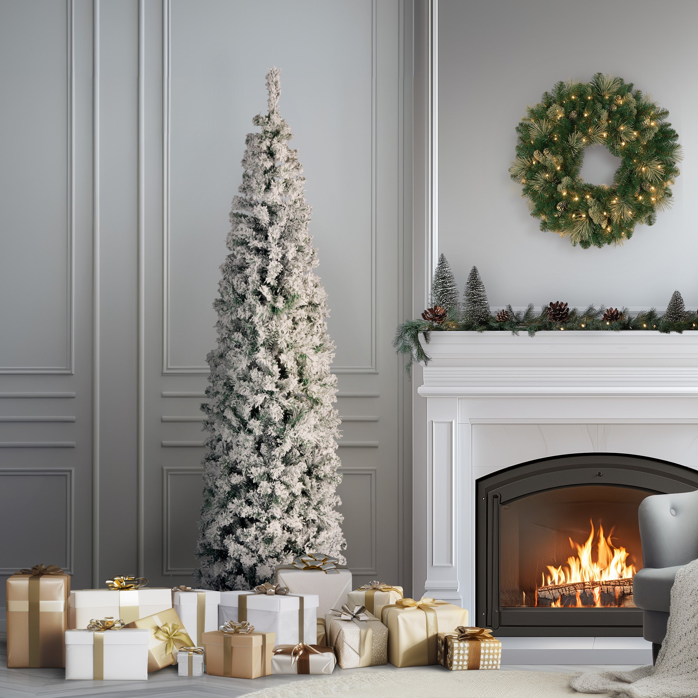 7.5 ft. Acacia Medium Flocked Tree · National Tree Company