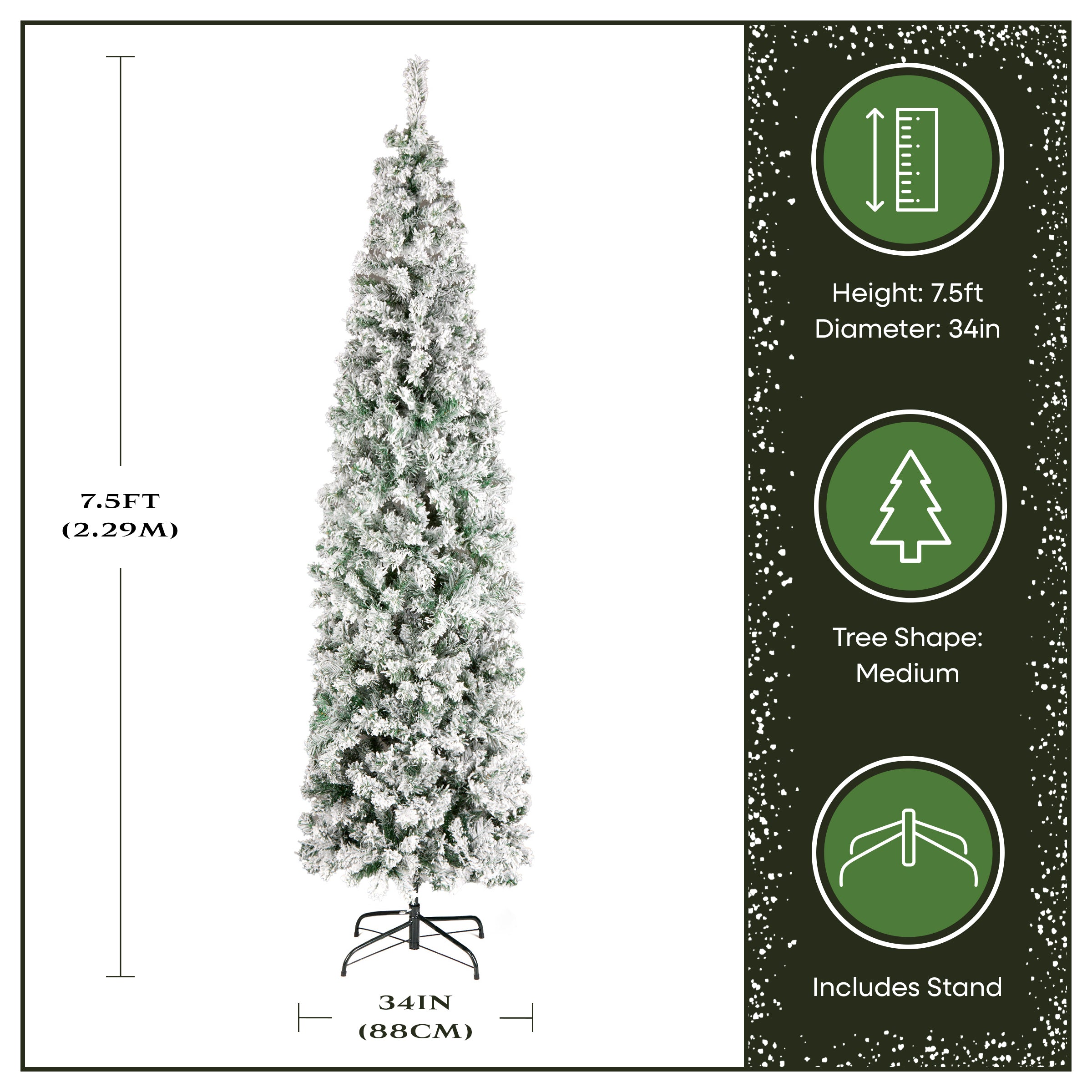 treeページ 7.5 ft. Acacia Medium Flocked Tree · National Tree Company