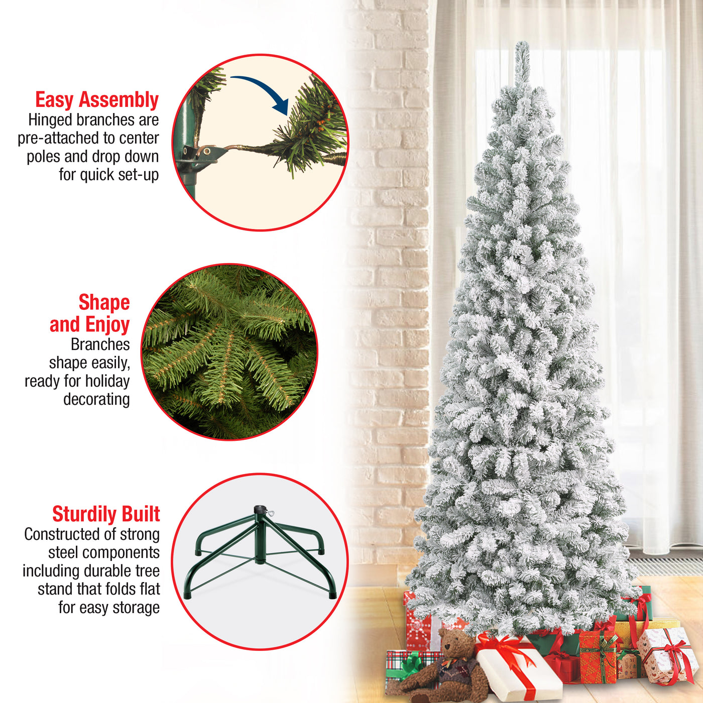 7.5 ft. Acacia Medium Flocked Tree - National Tree Company