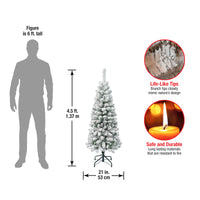 4.5 ft. Acacia Pencil Slim Flocked Tree - National Tree Company