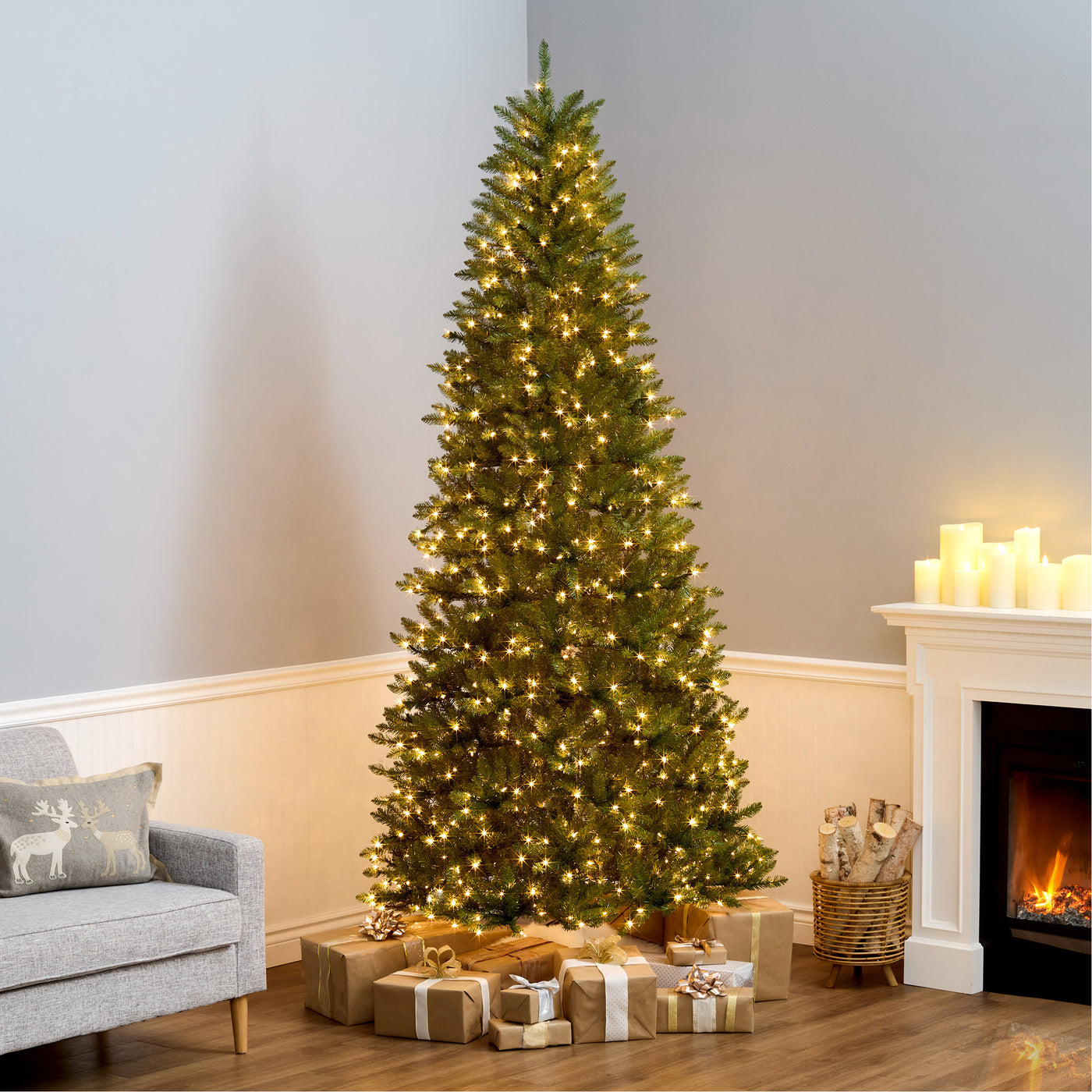 9 ft. Pre-Lit Dunhill Fir Slim Tree with Clear Lights - National Tree Company