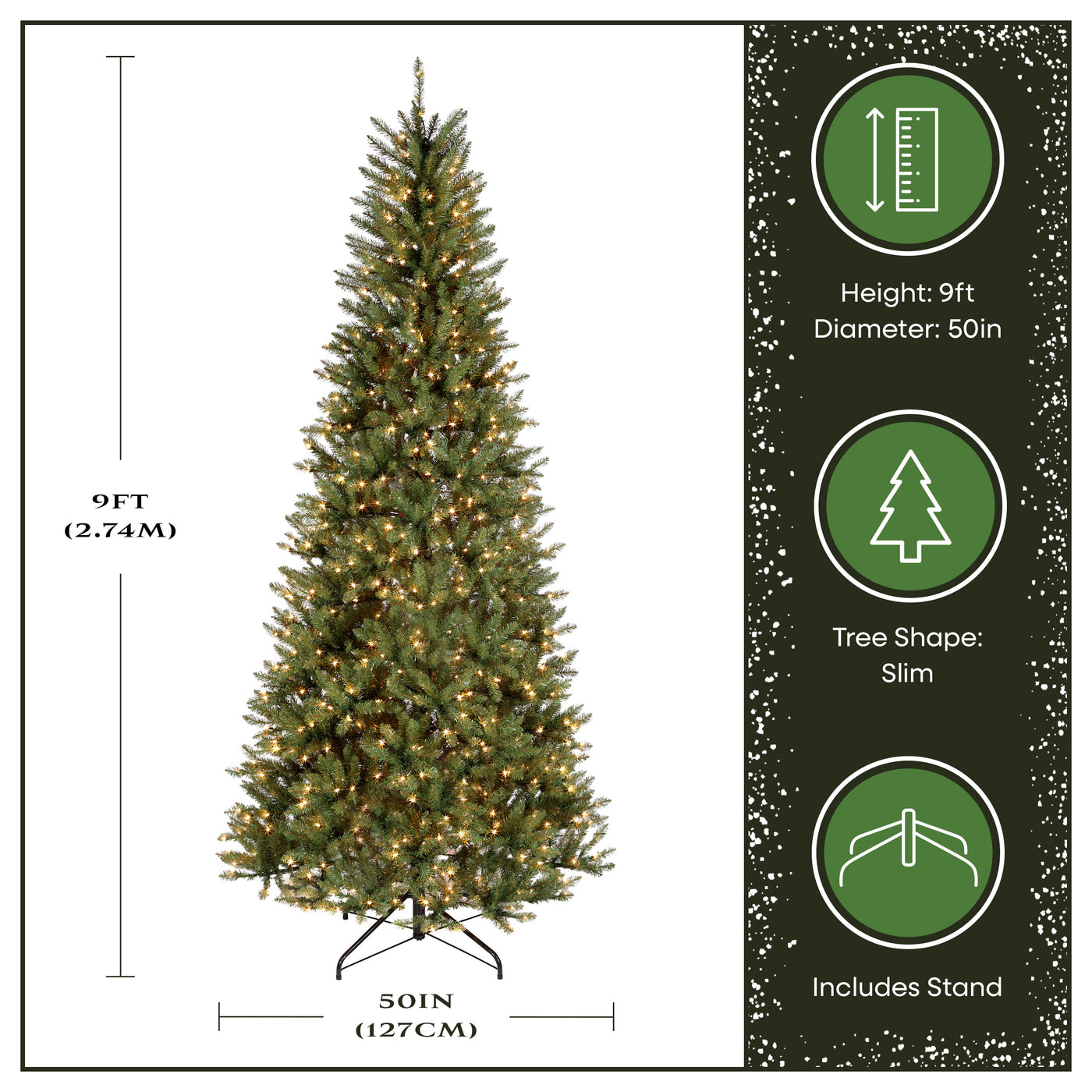 9 ft. Pre-Lit Dunhill Fir Slim Tree with Clear Lights - National Tree Company