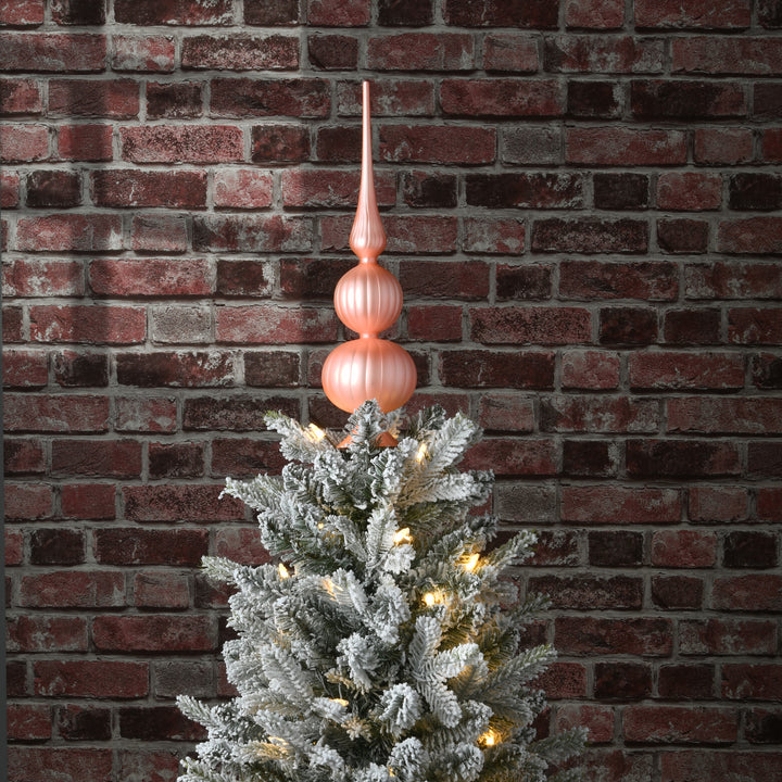 15" Pink Glass Christmas Tree Topper