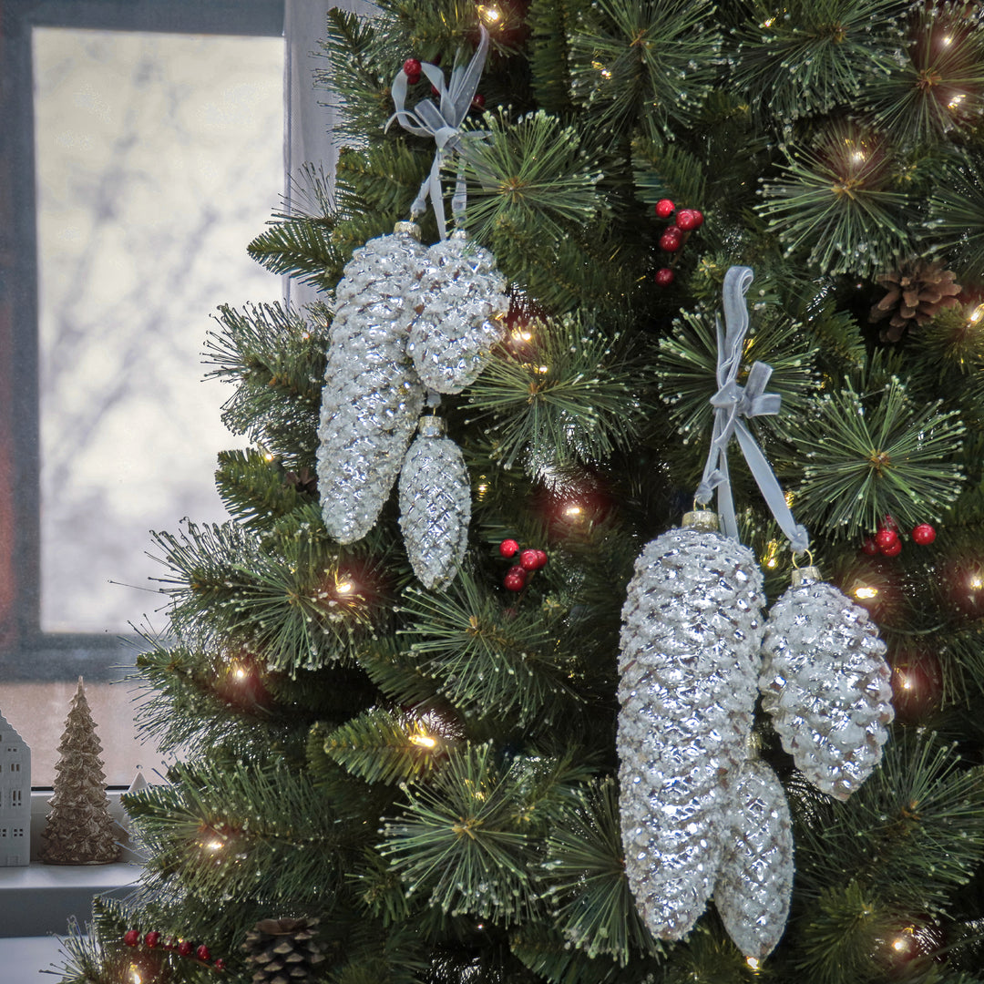 2 Piece HGTV Home Collection Pinecone Cluster Ornaments