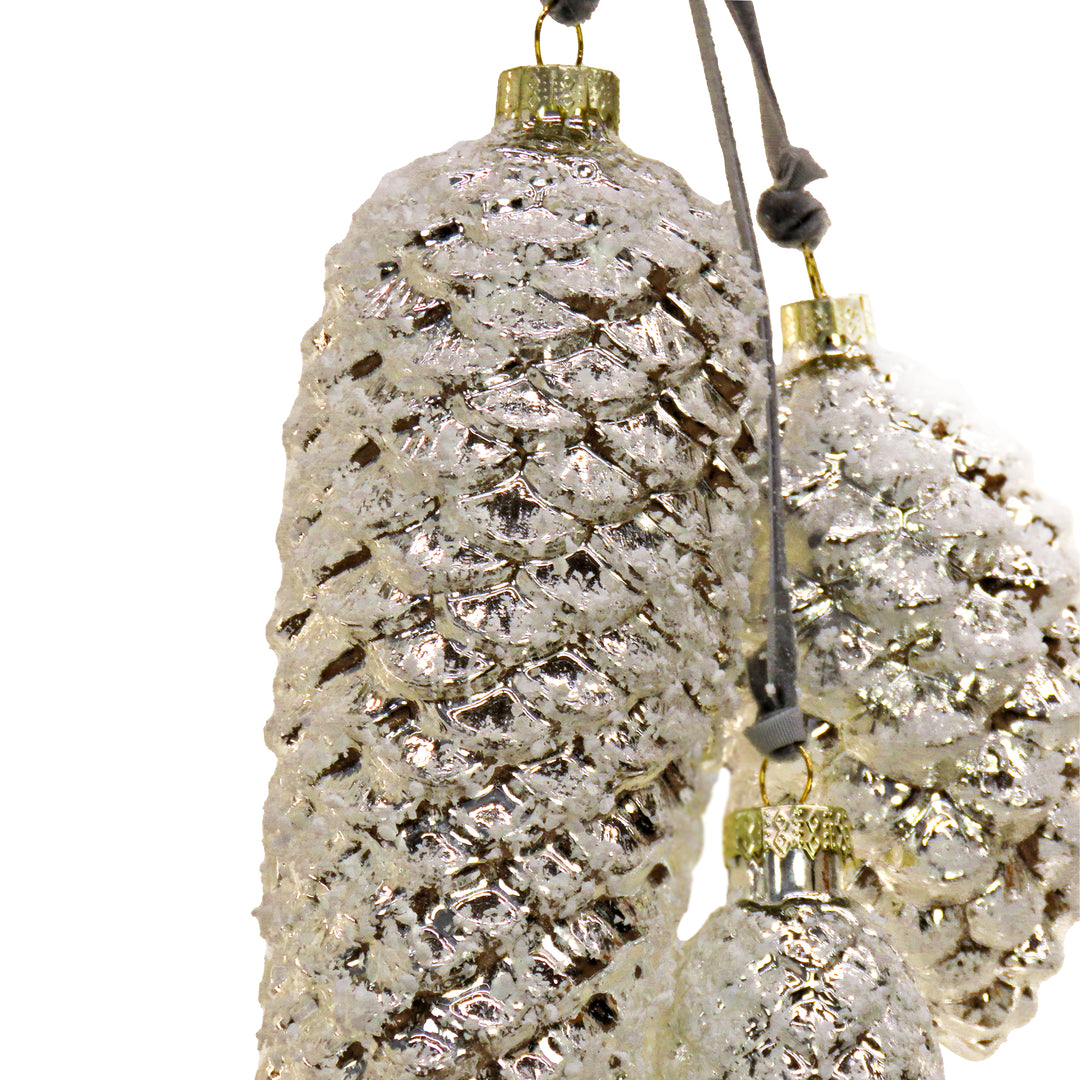2 Piece HGTV Home Collection Pinecone Cluster Ornaments