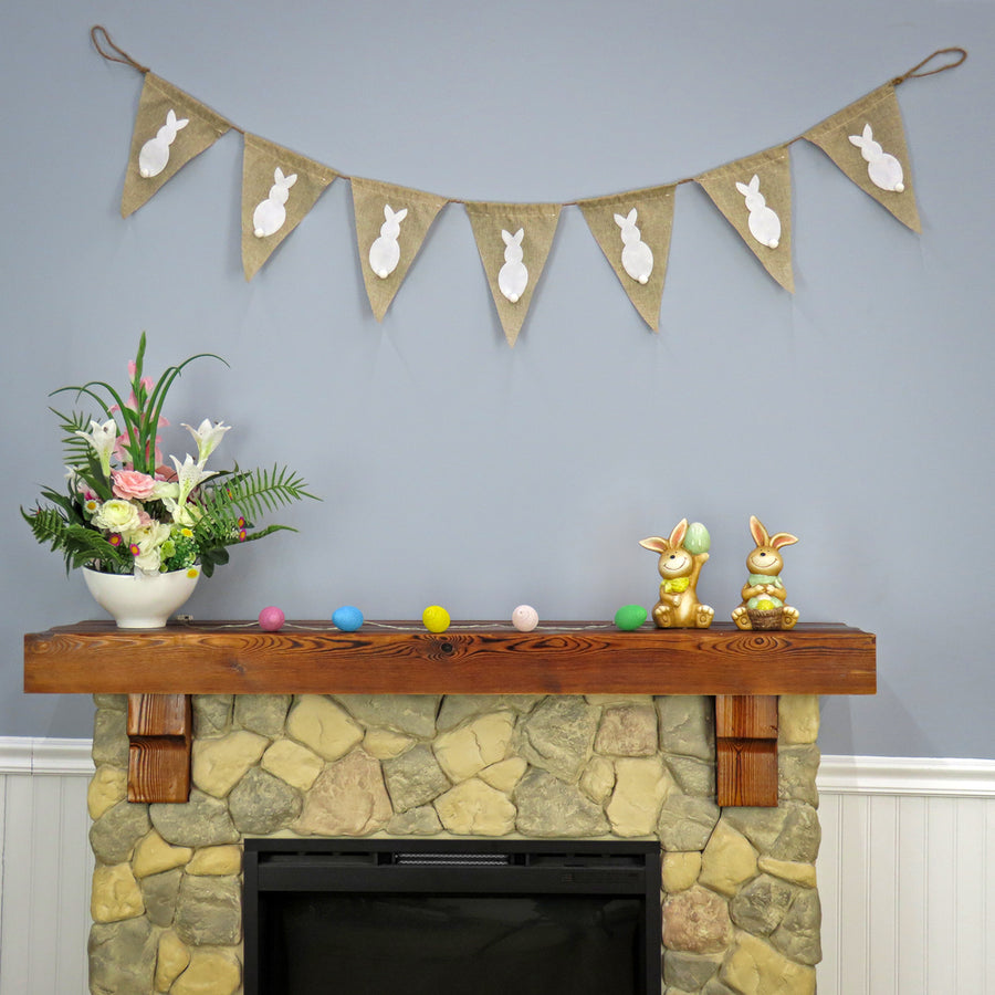 70 in. White Easter Bunny Hanging Banner Decoration