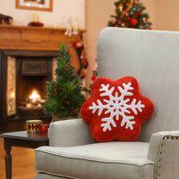 14 in. General Store Collection Snowflake Pillow - National Tree Company