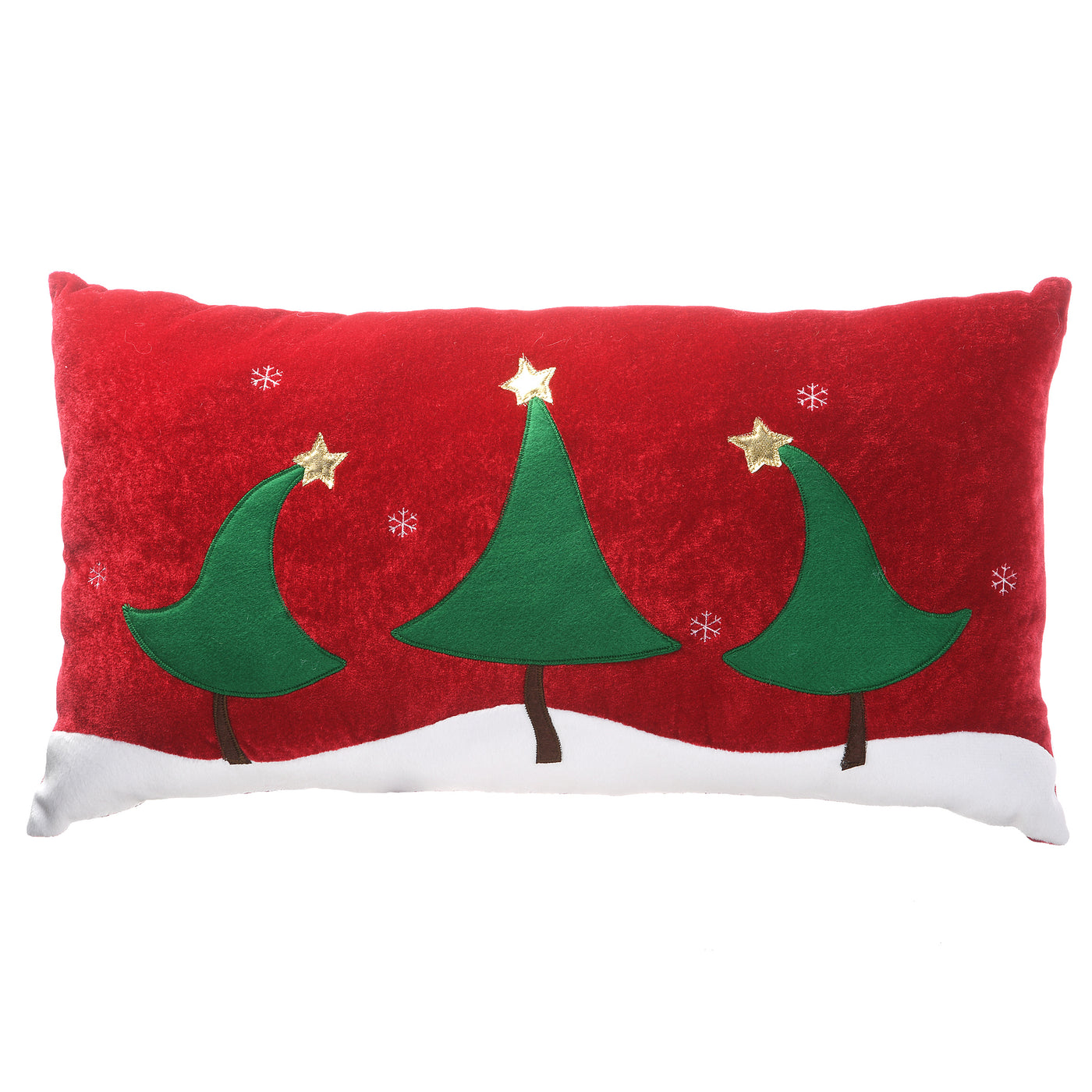 General Store Collection Red Lumbar Pillow with Christmas Trees - National Tree Company