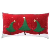 General Store Collection Red Lumbar Pillow with Christmas Trees - National Tree Company