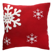 18 in. General Store Collection Red Pillow with Snowflakes - National Tree Company