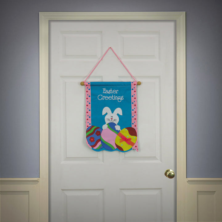 Easter Greetings Hanging Banner Decoration, Blue, Easter Collection, 18 Inches