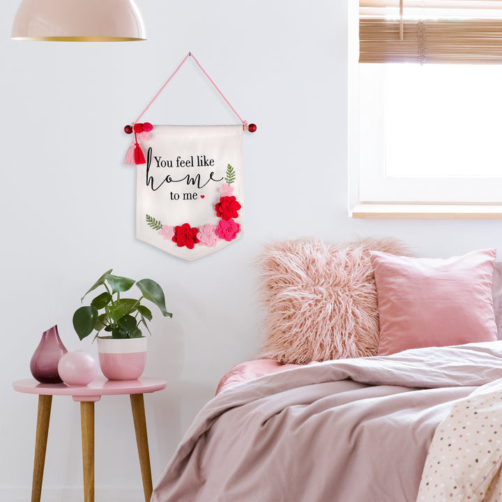 Valentine's 'You Feel Like Home' Banner, Valentine's Day Collection, 18.5 Inches