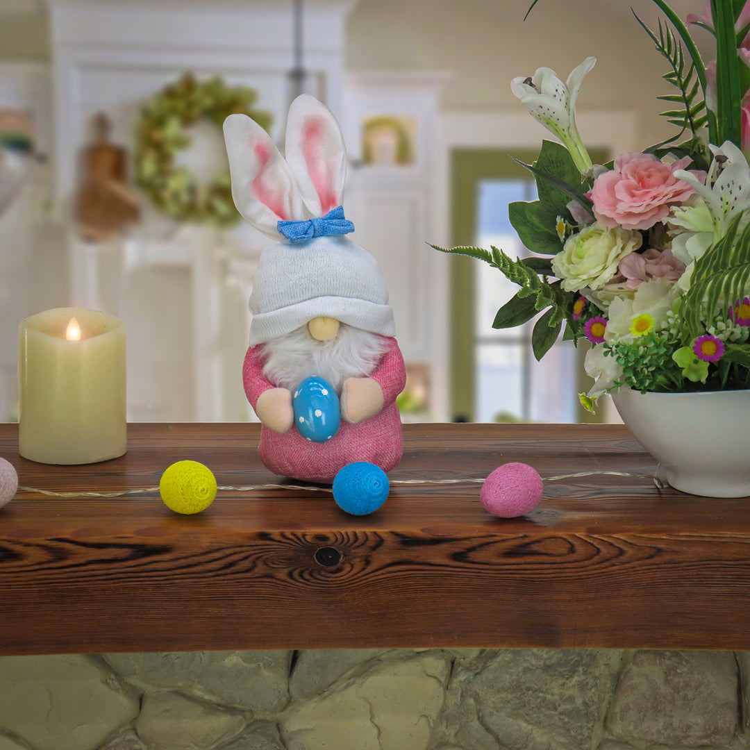 Easter Bunny Gnome Table Decoration, Pink, Easter Collection, 13 Inches